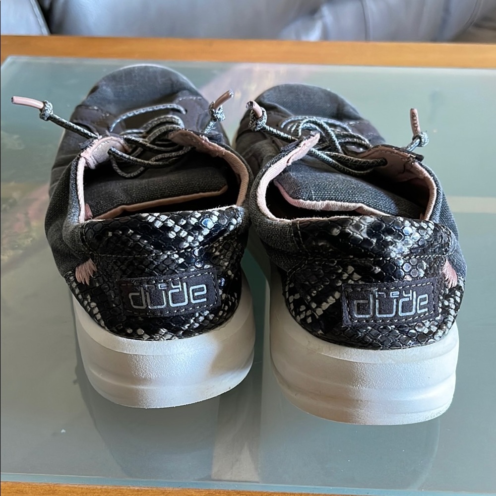 Hey Dude Karina Jet Black and Pink Sneakers Shoes